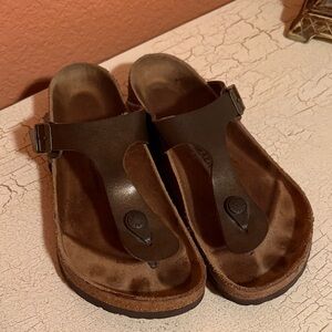 Birkenstock Tan Leather Footbed Sandals
